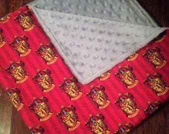 Harry Potter Baby Blanket, Personalized Baby Blanket, Minky Blanket, Gryffendor, Minky Baby Blanket, Custom Made Blanket, Gryffendor Baby