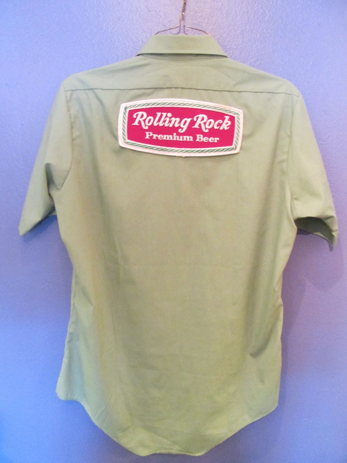 Men's Rolling Rock Button-down Beer Shirt Size M