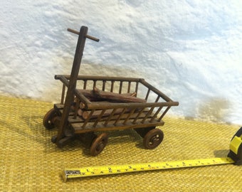 Vintage wood farm wagon accessoires dollhouse, miniatures