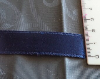 Navy blue stripe width 1.5 cm with 1 side satin and the other nine matte