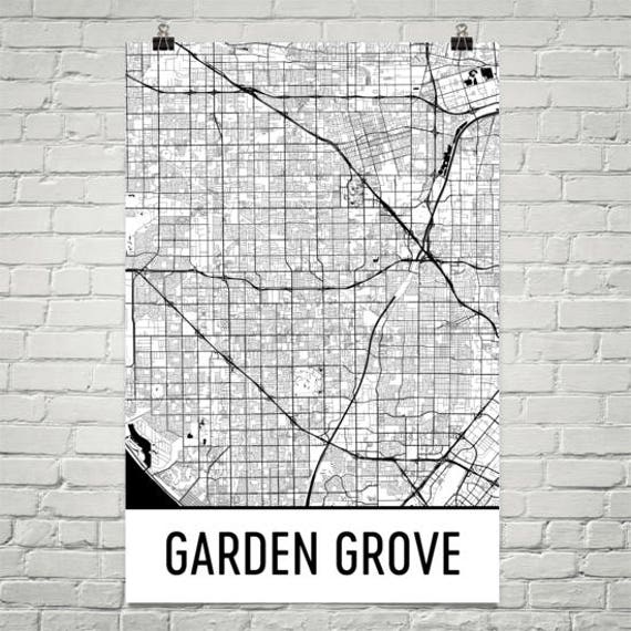 Garden Grove Map Garden Grove Art Garden Grove Print Garden