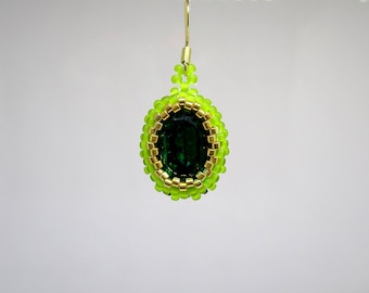 Preciosa Emerald Swarovski earrings.