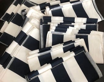 Navy and White Striped Tablecloth | Kate Spades Theme | Navy Blue | Stripe Overlay | Wedding Tablecloth | Event Tablecloth | Table