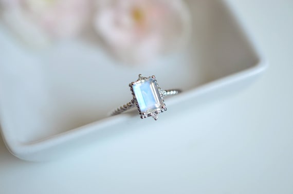 moonstone engagement ring platinum blue moonstone engagement ring white gold moonstone wedding ring princess antique vintage moonstone ring - Moonstone Wedding Ring moonstone engagement ring platinum blue moonstone engagement ring white gold moonstone wedding ring princess antique vintage moonstone ring - Moonstone Wedding Ring