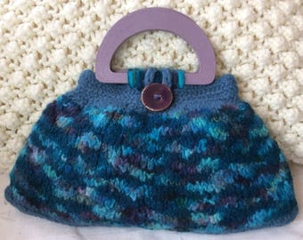 Hand knitted and felted bag