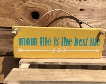 1 in stock mom life is the best life sign, hand painted pallet signboss babe, hustle sign