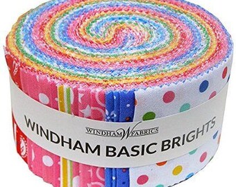 Windham Basic Brights - Windham Fabrics Jelly Roll - Basic Brights Jelly Roll - Brights Jelly Roll - Jelly Roll Fabrics - Jelly Roll Precut