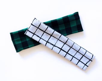 Boys Headbands - Baby Boys Headbands - Men Headband - Baby Boy Gift Idea - Baby Boy Gift Set - Checked Headband