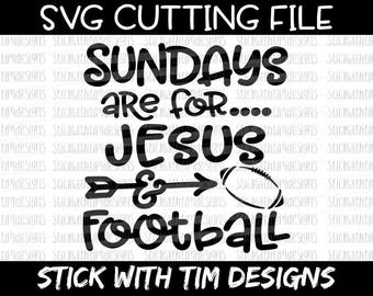 Sundays are for Jesus and Football SVG and PNG, Football Svg, Sports Svg files for Silhouette Cameo Svg files for Cricut, Football Sunday