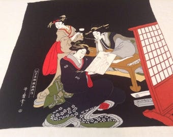 Vintage Scarf / Japanese Chirimen Crepe