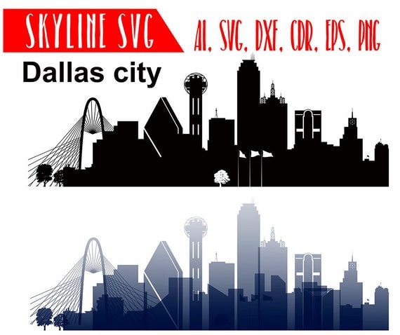 Dallas Vector Skyline Dallas SVG silhouette Svg Dxf Eps