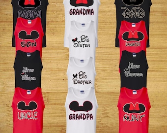 Matching Disney shirts family Tank Top Disney shirts Mickey and Minnie shirts Mom Dad Son Daughter Grandpa Grandma Uncle Aunt Tank Tops