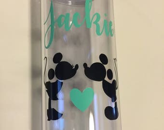 Personalized Mickey and Minnie Kissing Tumbler | Personalized Disney Tumbler