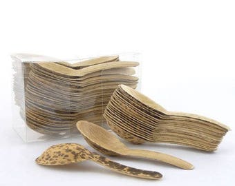 Thermopressed Bamboo Leaf Chinese Soup Spoons - 5.1"