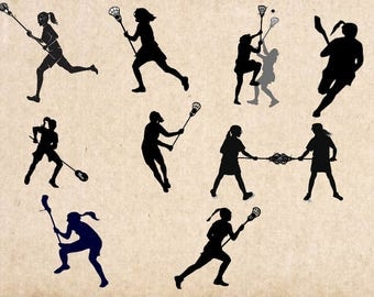 Lacrosse girls svg bundle, lacrosse clipart, svg files for silhouette, cricut download, svg files, dxf, png, cut files, vector