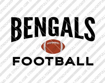Bengals Football design, SVG, DXF, png, eps cut files, Silhouette, Cameo, Cricut, men, women, teens, high school, college, club