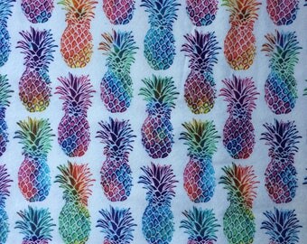 Multicolored Pineapple Crib Sheet | Toddler Bed Sheet