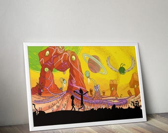 Rick and Morty Poster / Rick and morty / Rick and morty fan art / rick sanchez / Morty / Print / Get Schwifty minimalist print