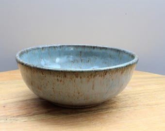 Ceramic Bowl Shallow Medium Grey Blue
