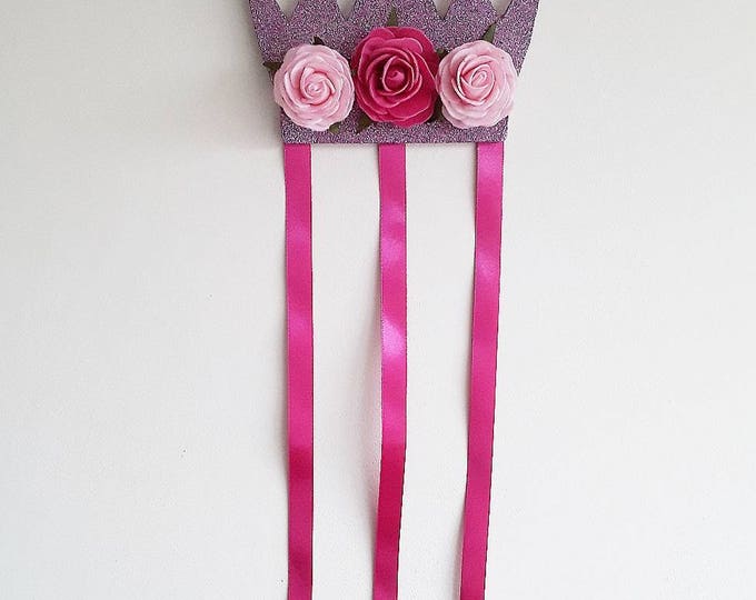 Hair Bow holder / hair clip holder / hair clip tidy / girls bedroom / girls decor / crown hair clip holder