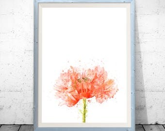 Poppy Print, Flower Illustration, Botanical Art, Poppy Art, Home Decor, Giclee Print, Flower Print, Poppy Decor, Nursery Kitchen Art