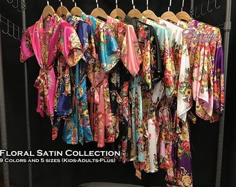 Gifts & Mementos, Satin Robes (9 Colors and 5 sizes-kids/adults/plus), these robes are perfect gift ideas, wedding gifts, girlfriend gifts