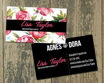 Agnes and Dora Business Cards, Double sided Agnes and Dora Business Cards, Marketing Card