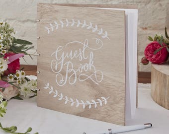 Boho Wooden Wedding Guest Book, Boho Party Guest Book, Wooden Baby Shower Guest Book, Boho Wooden Guest Book