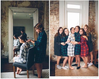 Bridesmaid Shirts, Bridesmaid flannel shirt, bridesmaid plaid shirts, bridal party flannel shirts, flannel sleepshirt, oversized