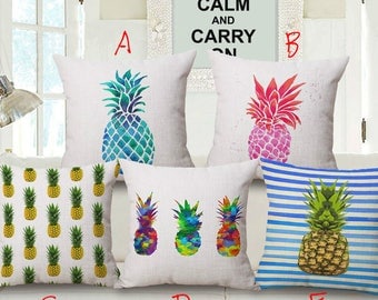 Pineapple Grafitti Designs Printed Square Throw Pillow Covers Pillowcases Cushion Covers for Home