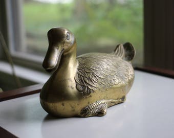 Vintage Brass Duck