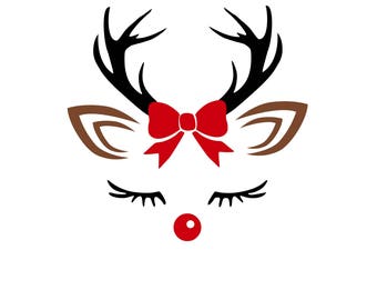 Girl reindeer svg | Etsy