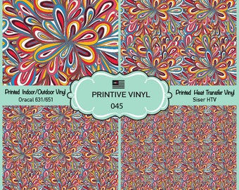 Abstract Textile Pattern Printed Vinyl/Siser HTV/ Oracal/ Indoor Vinyl/ Outdoor Vinyl/ Heat Transfer Vinyl- 045