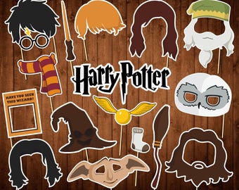 Harry Potter Photo Booth Props - Printable PDF - Harry Potter Birthday Props - Dobby - Hogwarts - INSTANT DOWNLOAD