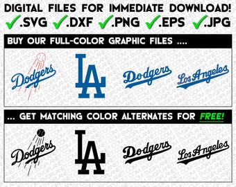 LOS ANGELES DODGERS svg logo 5 file formats (svg, dxf, png, eps, jpg) download instantly! image vector clipart files for cricut silhouette