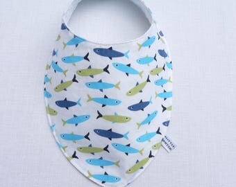 bavoir foulard original 0/24 mois "poissons" garçon.