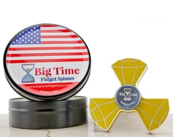 Big Time Fidget Spinner Toy - Made in the USA From Premium Metal -Perfect Stim hand tool for Autism,ADHD,ADD,Ptsd, Stress and Anxiety Relief