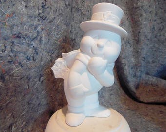 Ceramic Bisque Ready to Paint Basful Snowman