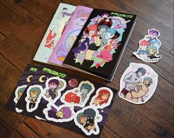 A5 Spaceboyz Zine Bundle, Yaoi zine, Art zine, kawaii, naughty, cute