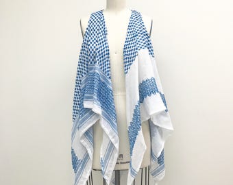 Keffiyeh Cardigan Shemagh Scarf Arab Middle Eastern Fashion Shawl Wrap Hatta