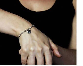 personalised bracelet|for|women silver bracelet custom bracelet initial bracelet name bracelet engraved bracelet daughter bracelet charm bra