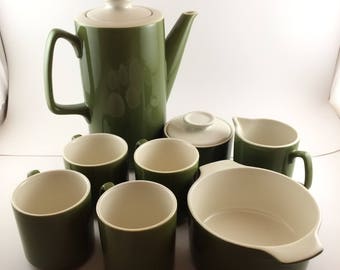 Cool Avocado Green Mid Century Modern Tea Set