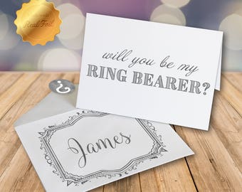 Will you be my Ring Bearer Card/ Ring Bearer proposal/ Gold foil card/ Wedding party card/ Personalized card