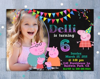 Peppa invitations | Etsy