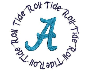Alabama Roll Tide Circle Machine embroidery design