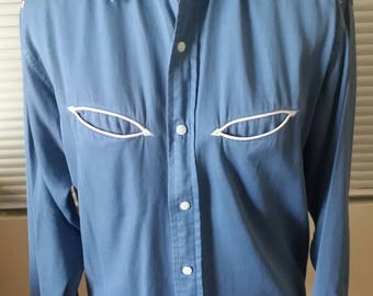 Vintage men's rayon late-50s/early-60s Western shirt