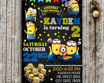 Minion Invitation, Minion Birthday Invitation, Minion, Minion Printable, Minion Birthday Card, Minion invites, Minion Party, Minion Card