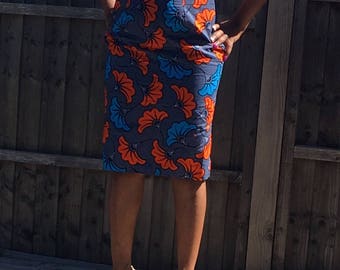 African Pencil Skirt, African Print Skirt, Ankara Skirt, Zip down Skirt, Dashiki