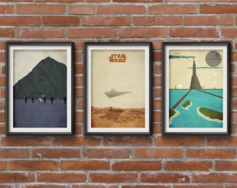 Star Wars Rogue One Set of 3 Posters - Star Wars Rogue One Minimalist Print - Star Wars Posters, Rogue One Wall Art, Set of 3 Posters
