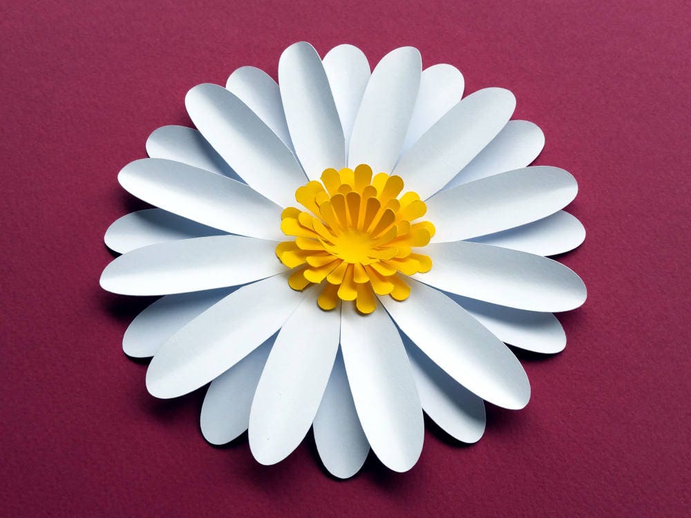 Easy DIY Daisy / Gerbera Paper Flower Template SVG and PDF to cut with